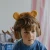 Brązowe słuchawki Bluetooth dla dzieci KIDYEARS Lion – widok z przodu
