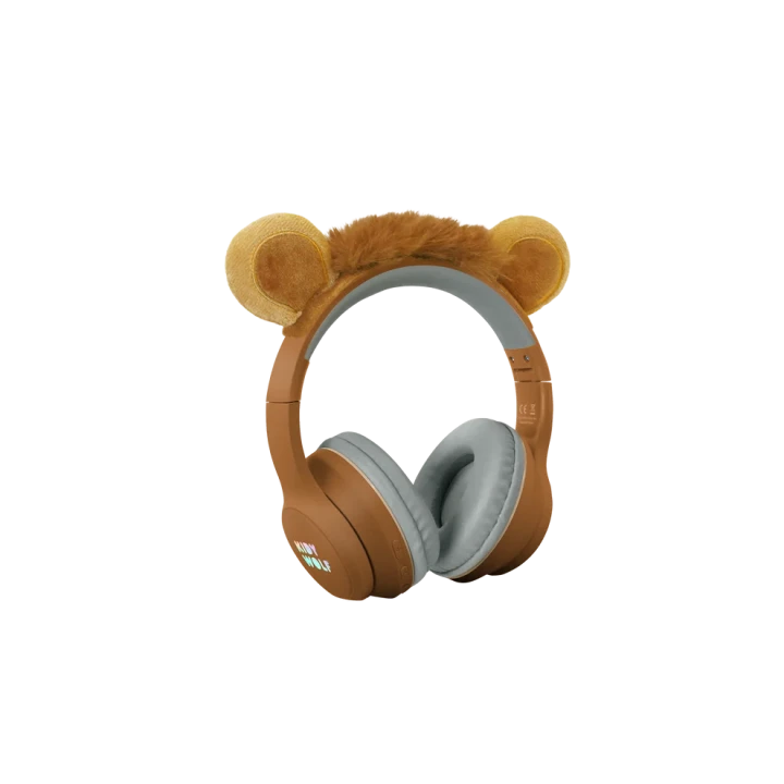 KIDYWOLF KIDYEARS Lion – brązowe słuchawki Bluetooth dla dzieci