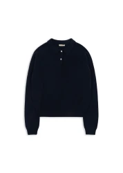 Basi Mom Polo Midnight Navy - damski sweter z wełny