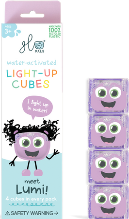 Glo Pals Lumi Purple kostki sensoryczne świecące w wodzie 4 sztuki