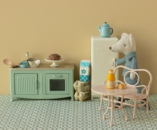 Maileg Kitchen Mouse Mint – kuchnia dla myszek w aranżacji domku Maileg