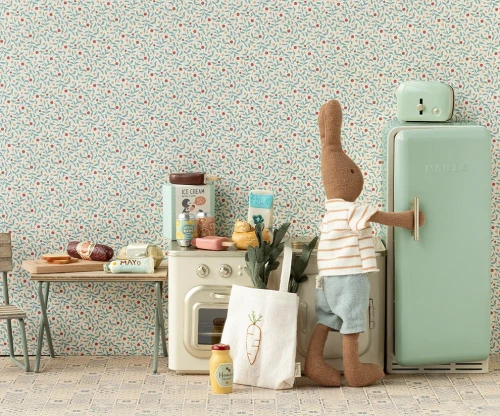 Maileg Fridge Miniature Mint – lodówka 22 cm w aranżacji kuchni House of Miniature