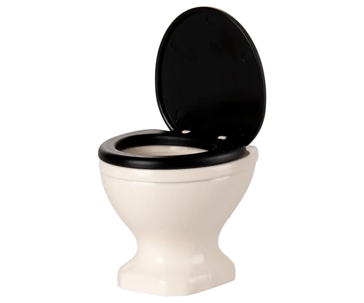 Maileg WC Mouse Off White – miniaturowa toaleta dla myszek z otwartą deską