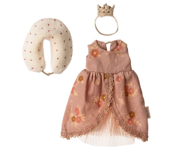 Maileg Queen Dress Mum Mouse – suknia królowej z pelerynką i koroną