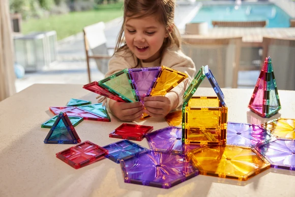 Cleverclixx Geo Pack Pastel 45 elementów – kreatywna zabawa klockami magnetycznymi