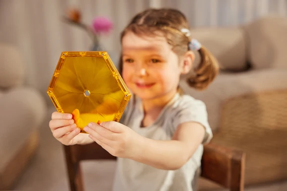 Cleverclixx Petite Pack Pastel 36 elementów – żółty sześciokąt magnetyczny