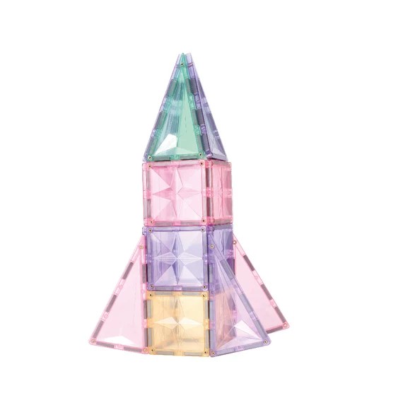 Cleverclixx Petite Pack Pastel 36 elementów – rakieta z klocków magnetycznych