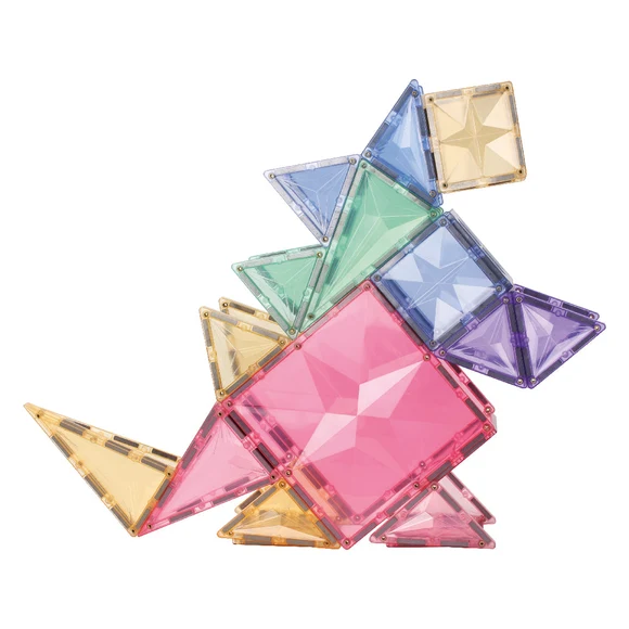 Cleverclixx Petite Pack Pastel 36 elementów – dinozaur z klocków magnetycznych