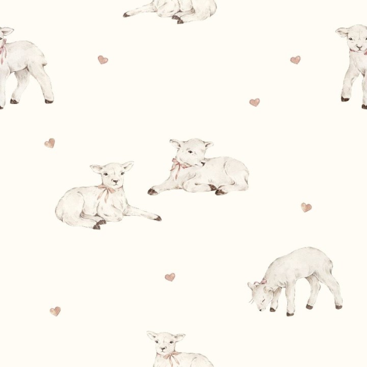 detal wzoru little sheeps na bambusowym reczniku
