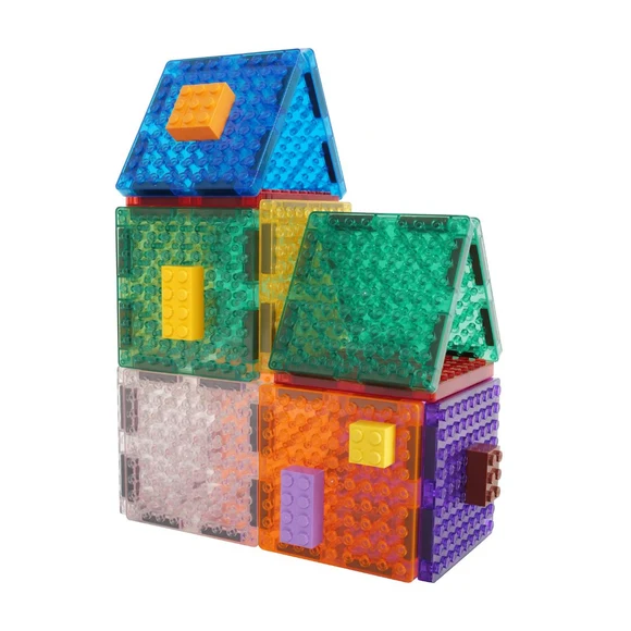 Cleverclixx Brick Tiles Pack Intense 16 elementów, dwa kolorowe domki
