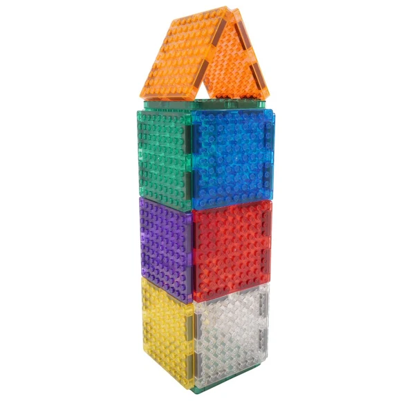 Cleverclixx Brick Tiles Pack Intense 16 elementów, wysoka wieża z dachem