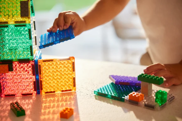 Cleverclixx Brick Tiles Pack Intense 16 elementów, dokładanie niebieskiej płytki