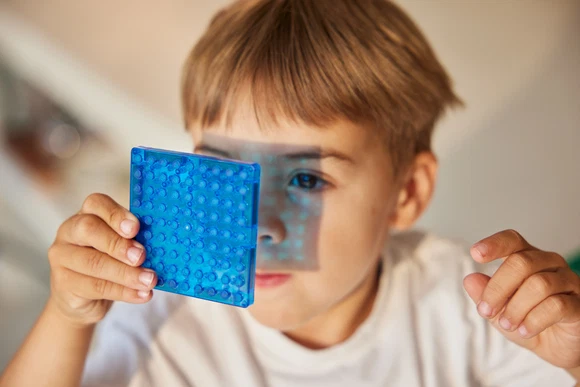 Cleverclixx Brick Tiles Pack Intense 16 elementów, niebieska płytka z wypustkami