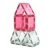 Cleverclixx Glitter Tiles Pack Transparent Pink 16 elementów – różowo-bezbarwna wieża